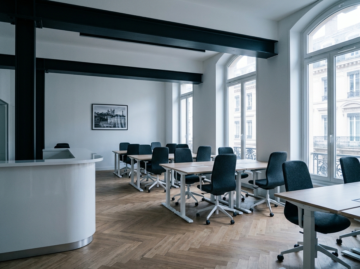 Bureau moderne vide prêt à accueillir une entreprise en croissance dans le quartier d'affaires de Lyon
