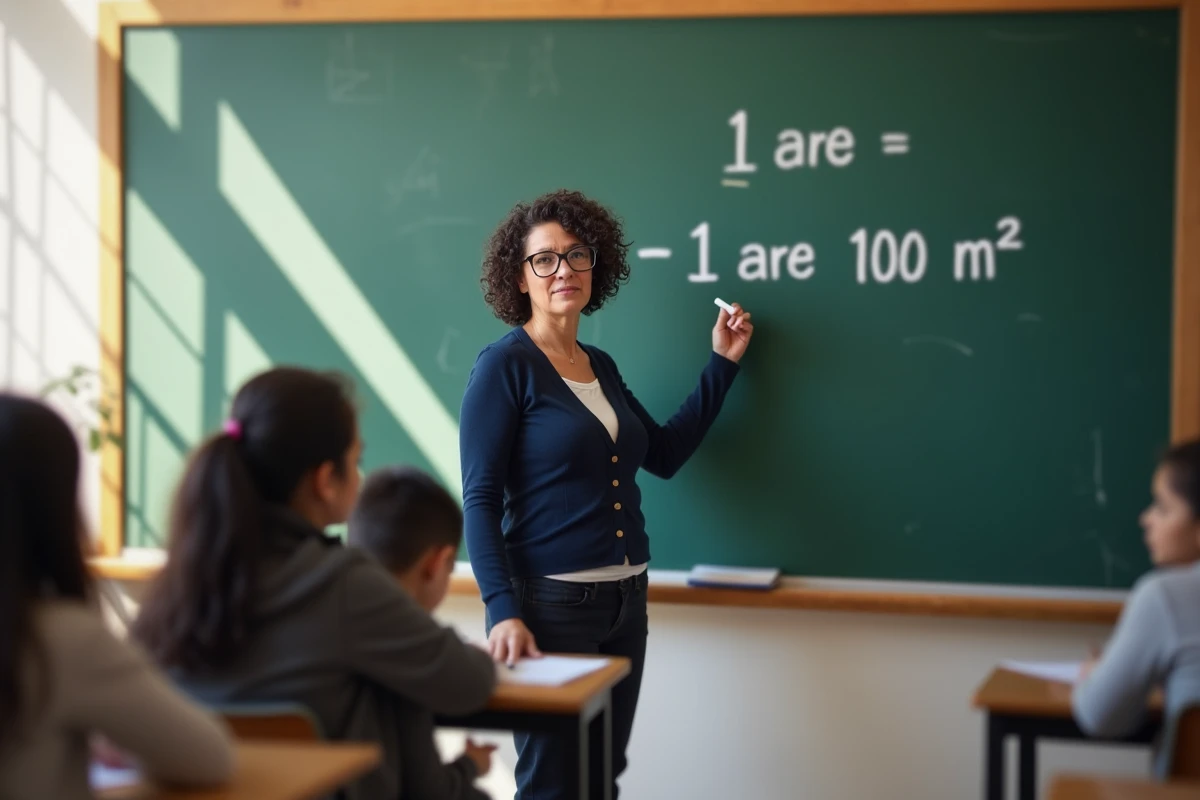 Professeure écrivant la formule sur le tableau noir